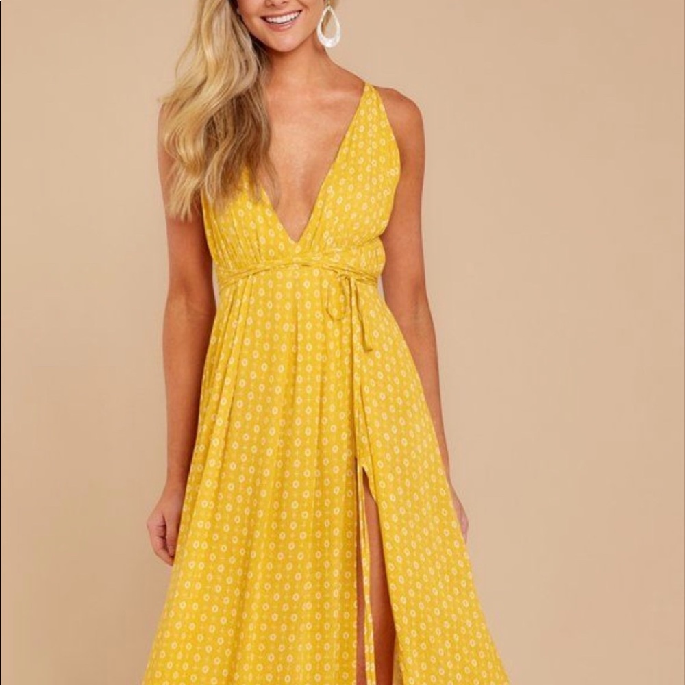 Yellow maxi dress